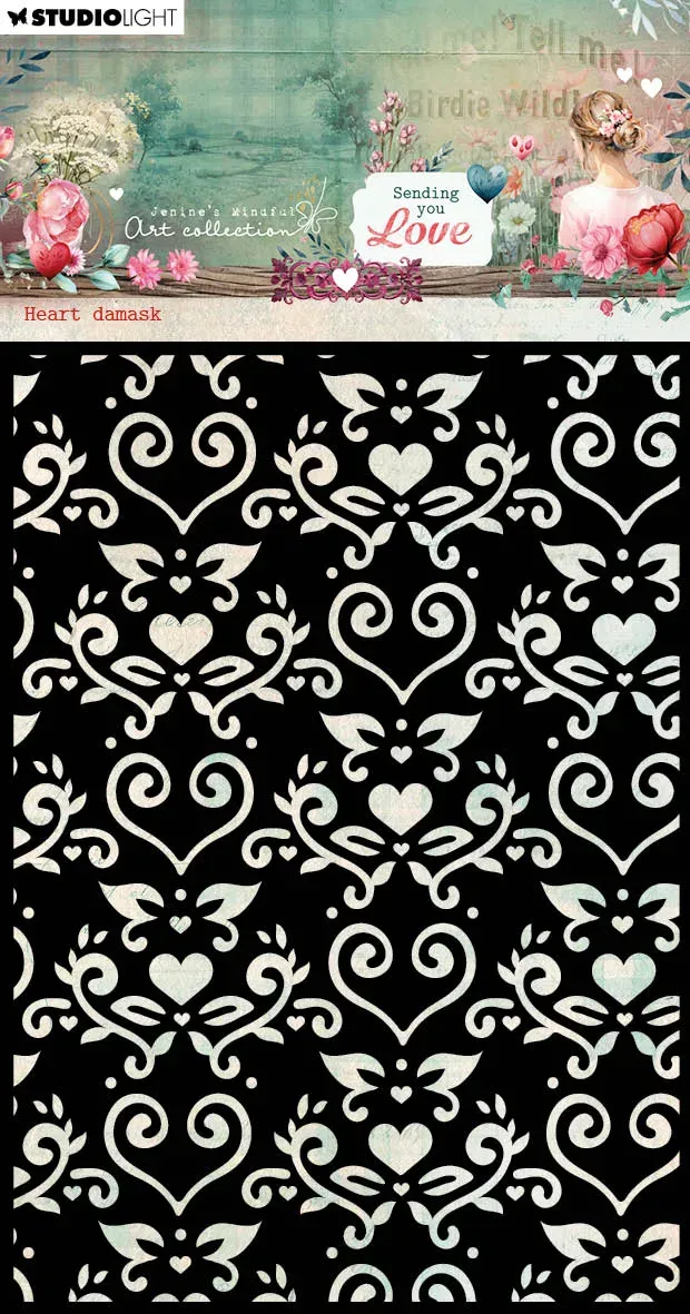 Jenine's Mindful Art Sending You Love Schablone Heart