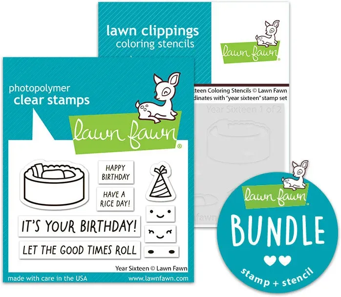 Lawn Fawn Year Sixteen Stempel + Stencil Bundle Sushi