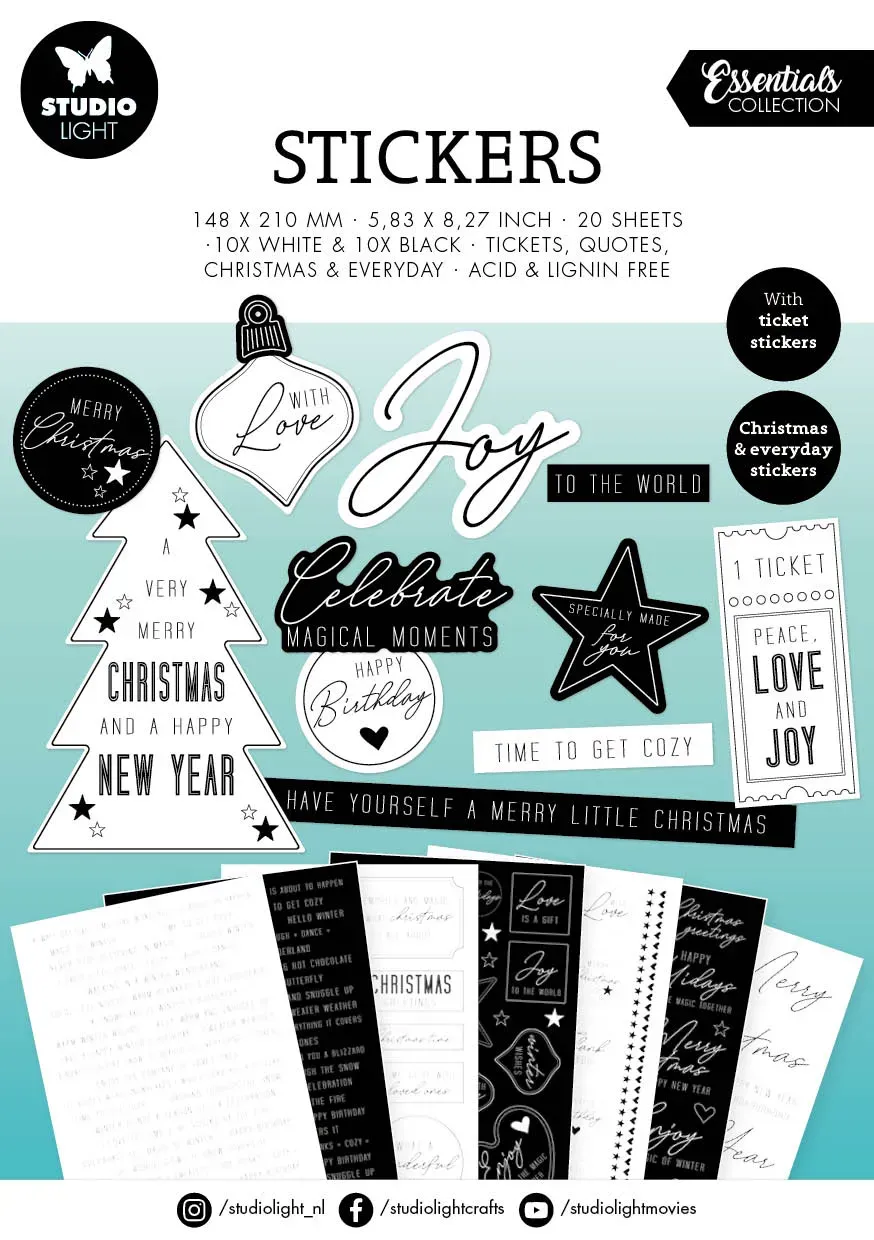 Studio Light Essentials Sticker Pad Weihnachten A5