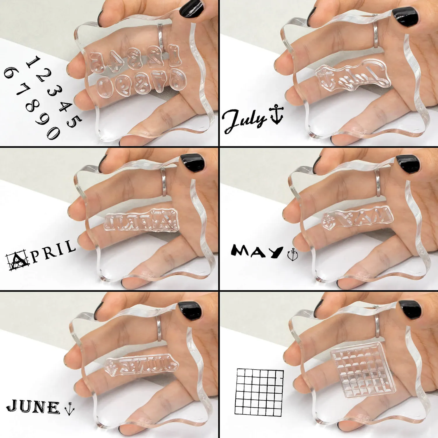 Ieebee Day And Month Silikonstempel Tag Monat Klar