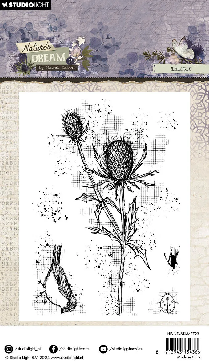 Hazel Eaton Nature's Dream 2 Thistle Clear Stempel