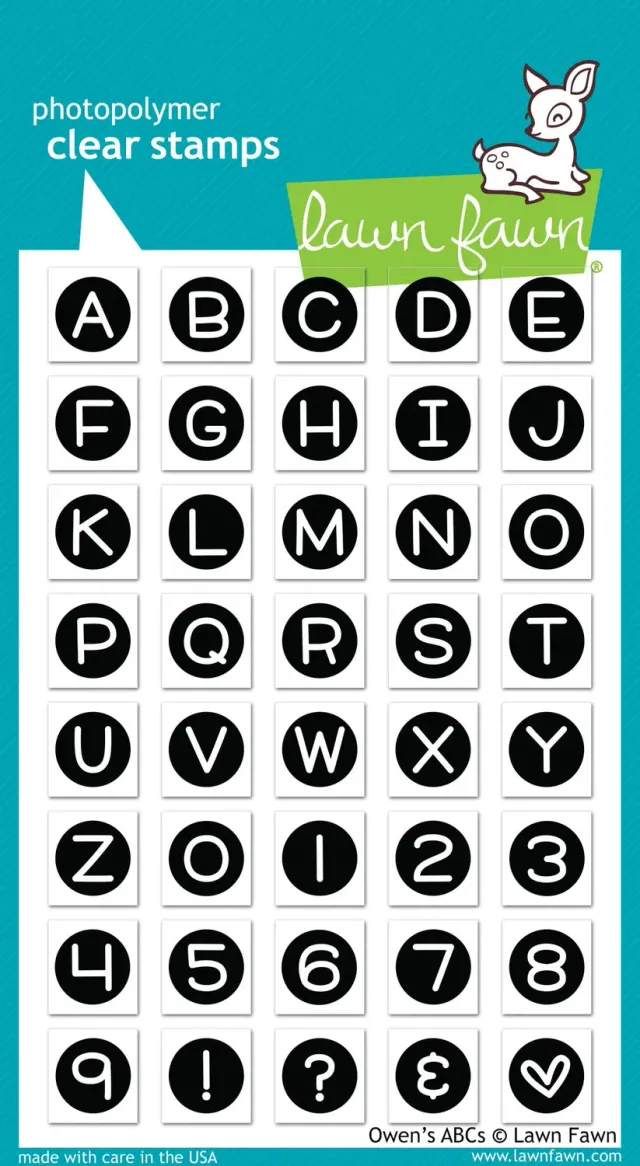 Lawn Fawn Owen's ABCs LF901 Stempelset Bubble-Alphabet 40-teilig