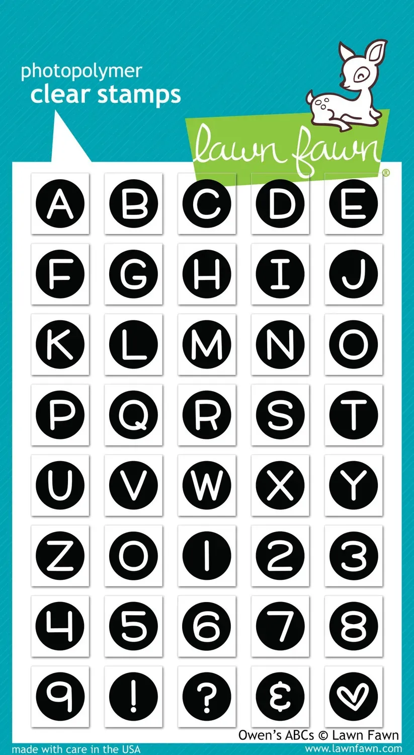 Lawn Fawn Owen's ABCs LF901 Stempelset Bubble-Alphabet 40-teilig