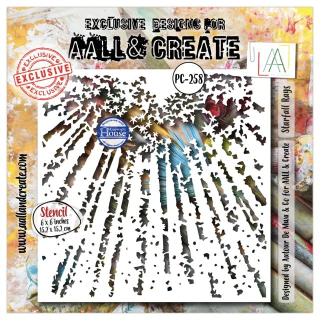 AALL and Create PC-258 Starfall Rays Schablone 15cm