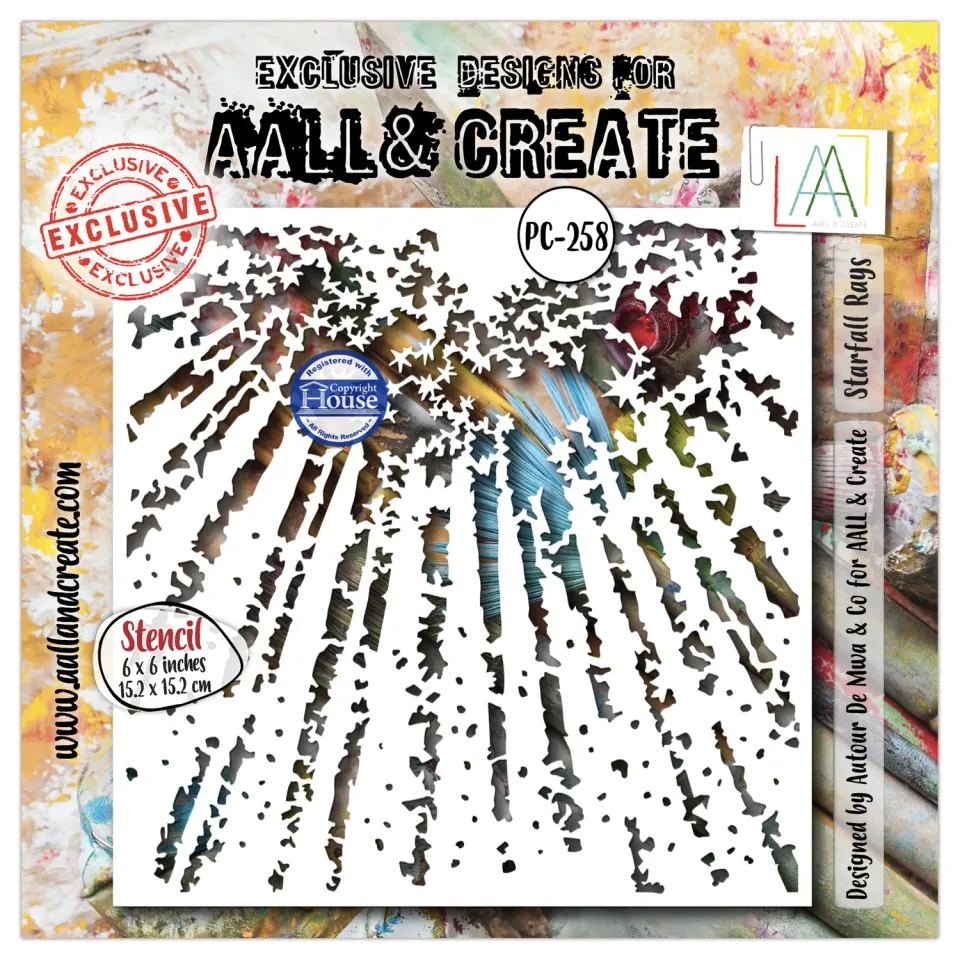 AALL and Create PC-258 Starfall Rays Schablone 15cm