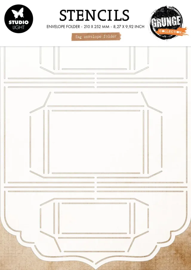 StudioLight Grunge Collection Tag envelope Stencil A4