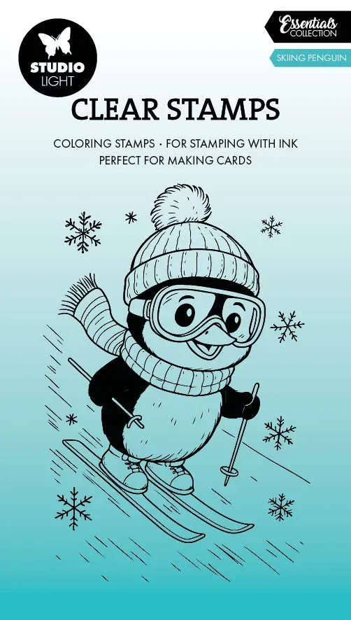Studio Light Essentials Skiing Penguin Clear Stamp Wintermotiv