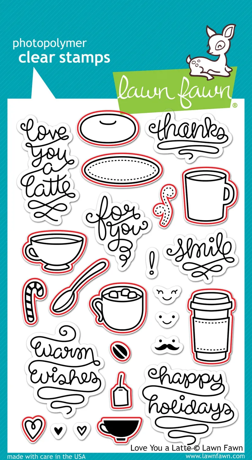 Lawn Fawn Love You a Latte Stanzschablonen Kaffee