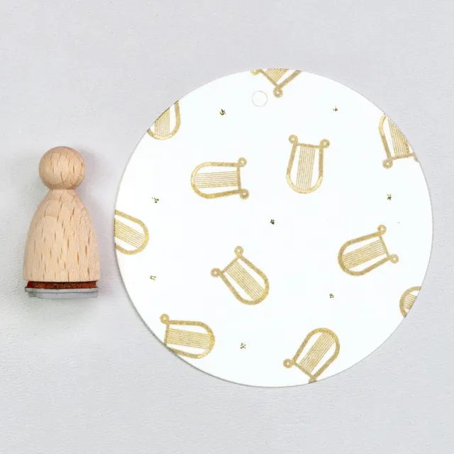 Perlenfischer Harfe Stempel 13x10 mm Weihnachten