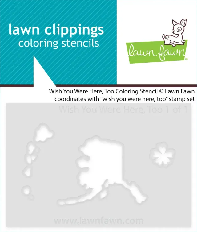 Lawn Fawn Wish You Were Here Too Schablone Karte