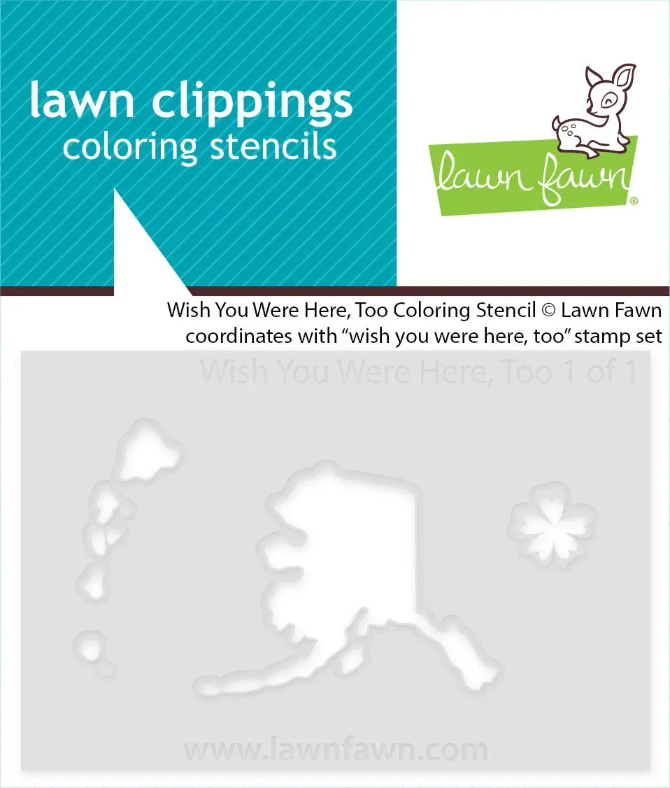 Lawn Fawn Wish You Were Here Too Schablone Karte