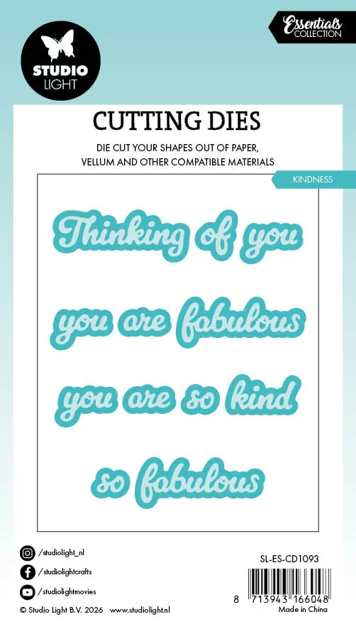 StudioLight Essentials Stanzschablone Kindness Schriftzug