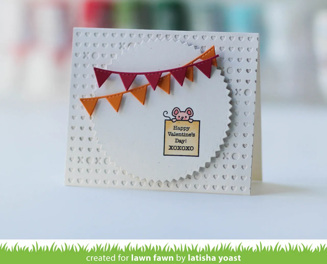 Lawn Fawn Lawn Cuts XOXO Backdrop Stanzschablone quer
