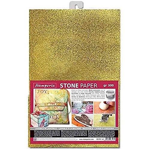Stamperia Gold Stone Paper A4 Spezialpapier Gold Effekt