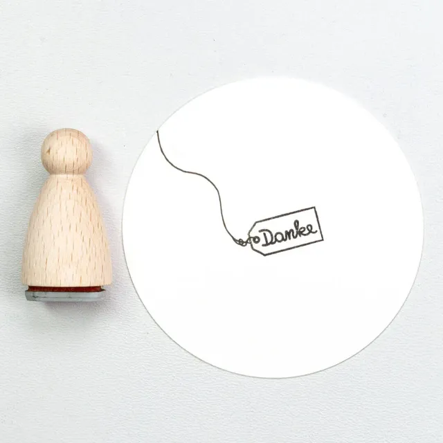 Perlenfischer Etikett Danke Stempel 9 x 18 mm