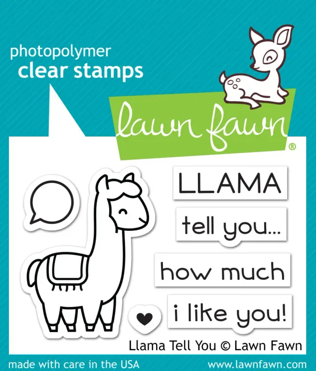 Lawn Fawn Llama Tell You Stempelset Mini Lama Herz