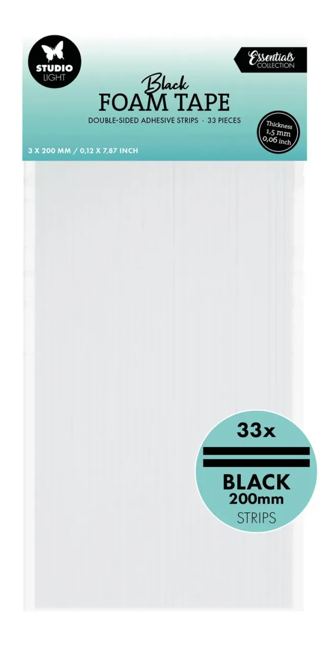 StudioLight Essentials Foam Tape Streifen Schwarz 3mm