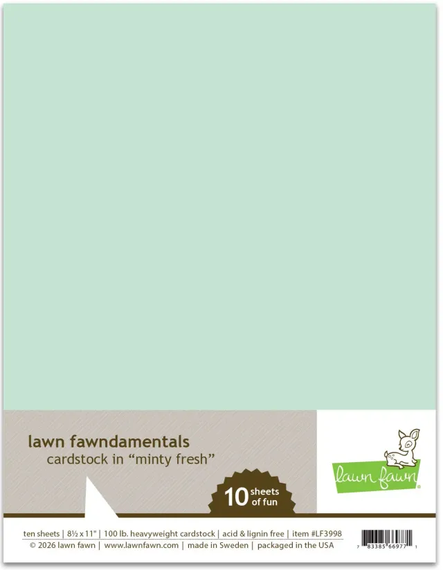Lawn Fawn Minty Fresh LF3998 Cardstock A4 10 Blatt mint