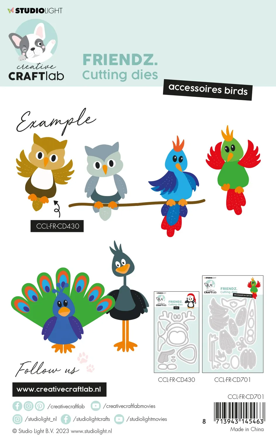 StudioLight Creative Craftlab Friendz Birds Stanzschablone