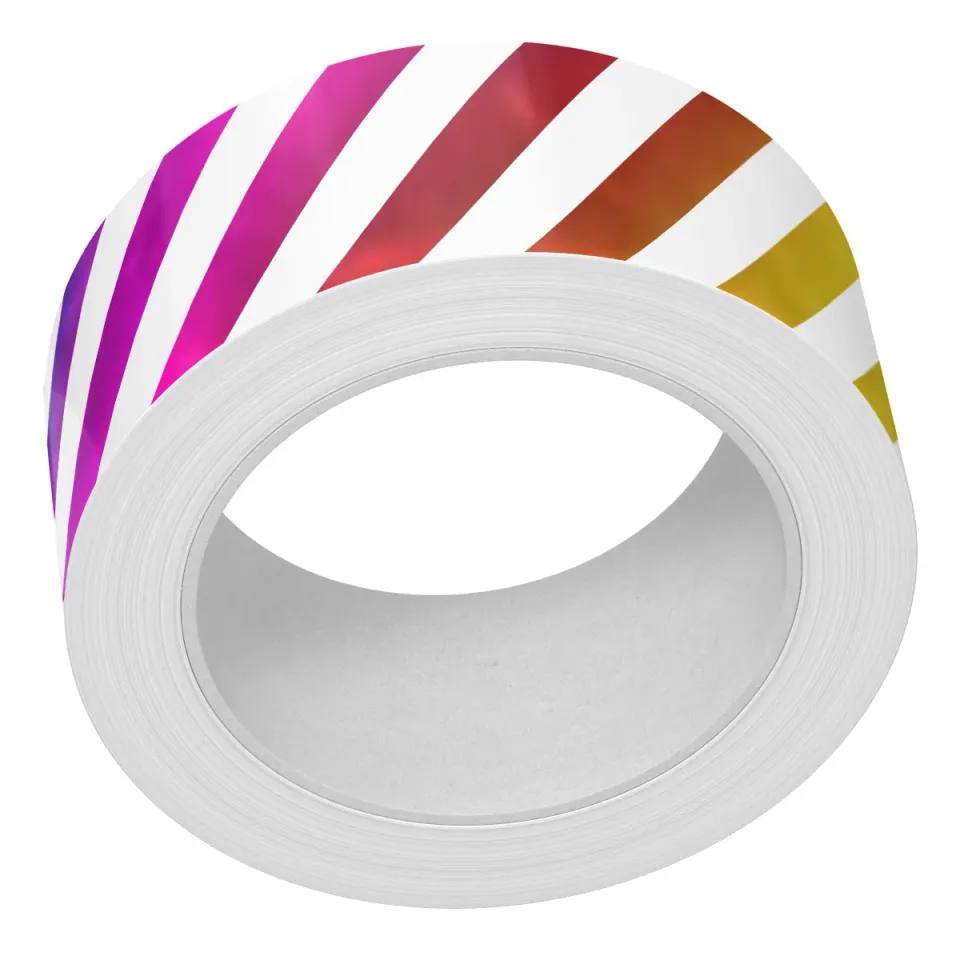 Lawn Fawn Washi Tape Diagonal Rainbow Stripes Folie 15mm