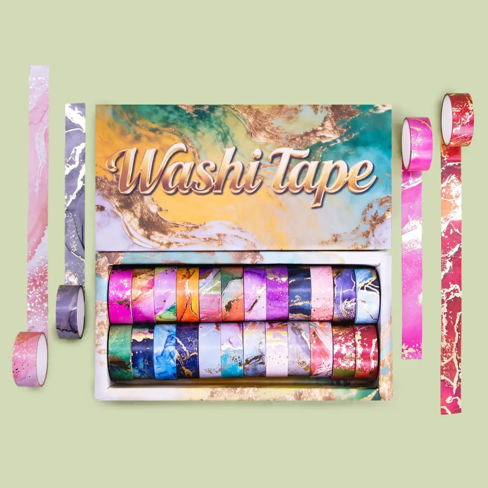 Ieebee Gold Foil Marble Washi Tape Set 24 Rollen Marmor