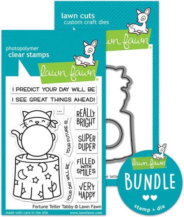 Lawn Fawn Fortune Teller Tabby Stempel + Stanzen Halloween