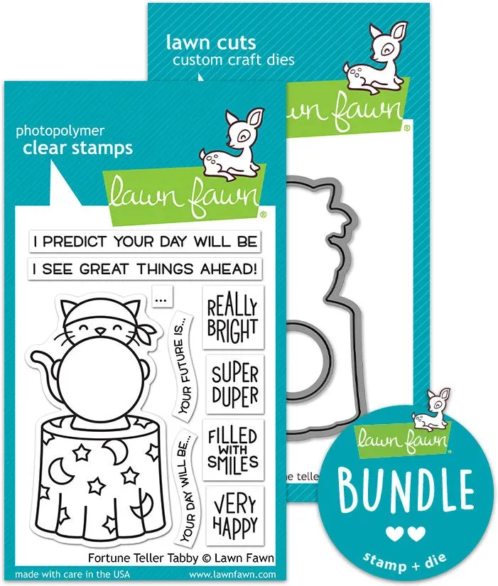 Lawn Fawn Fortune Teller Tabby Stempel + Stanzen Halloween