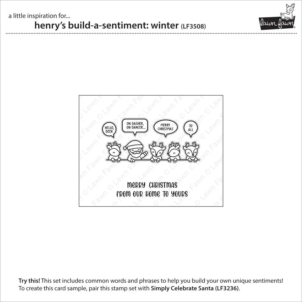 Lawn Fawn Henry's Build-A-Sentiment Winter Stempelset
