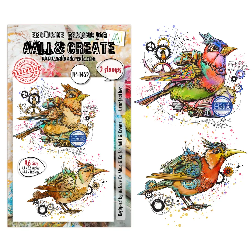 AALL and Create TP-1452 Gearfeather Stempelset A6 2-teilig