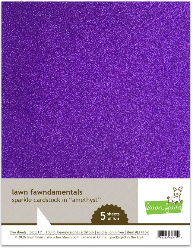 Lawn Fawn Sparkle Cardstock Amethyst Glitzer 5 Blatt