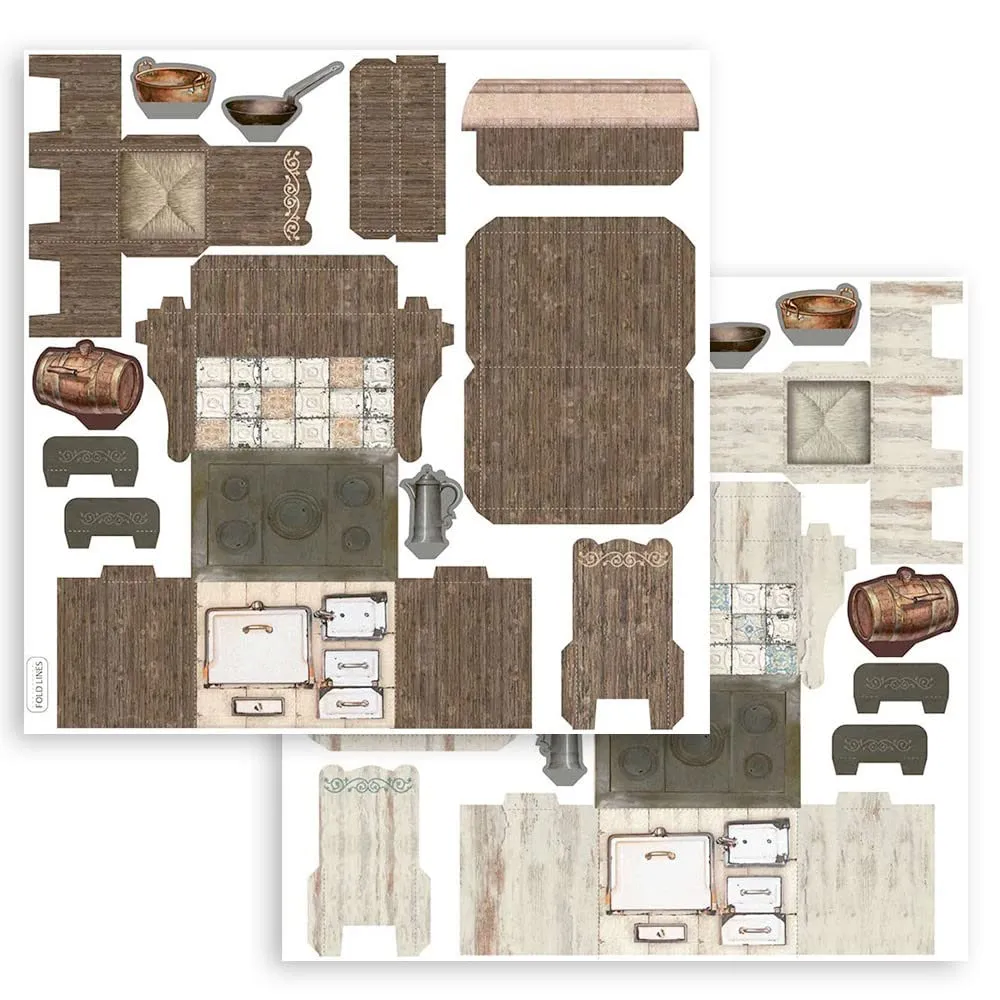 Stamperia Casa Granada 3D Papier Set Bastelbogen