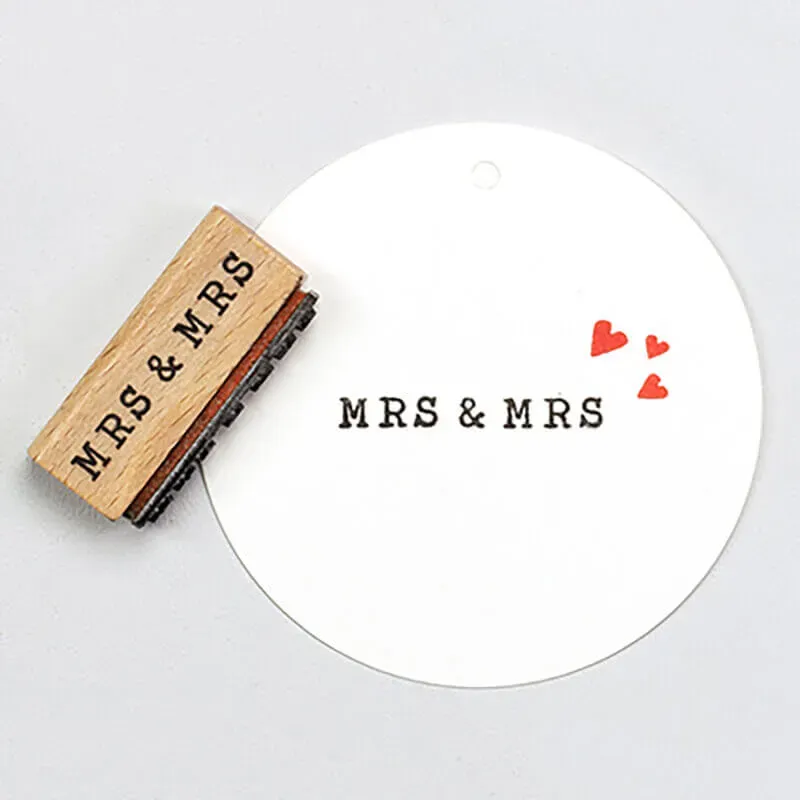 Perlenfischer Mrs & Mrs Holzstempel 35x4 mm Hochzeit