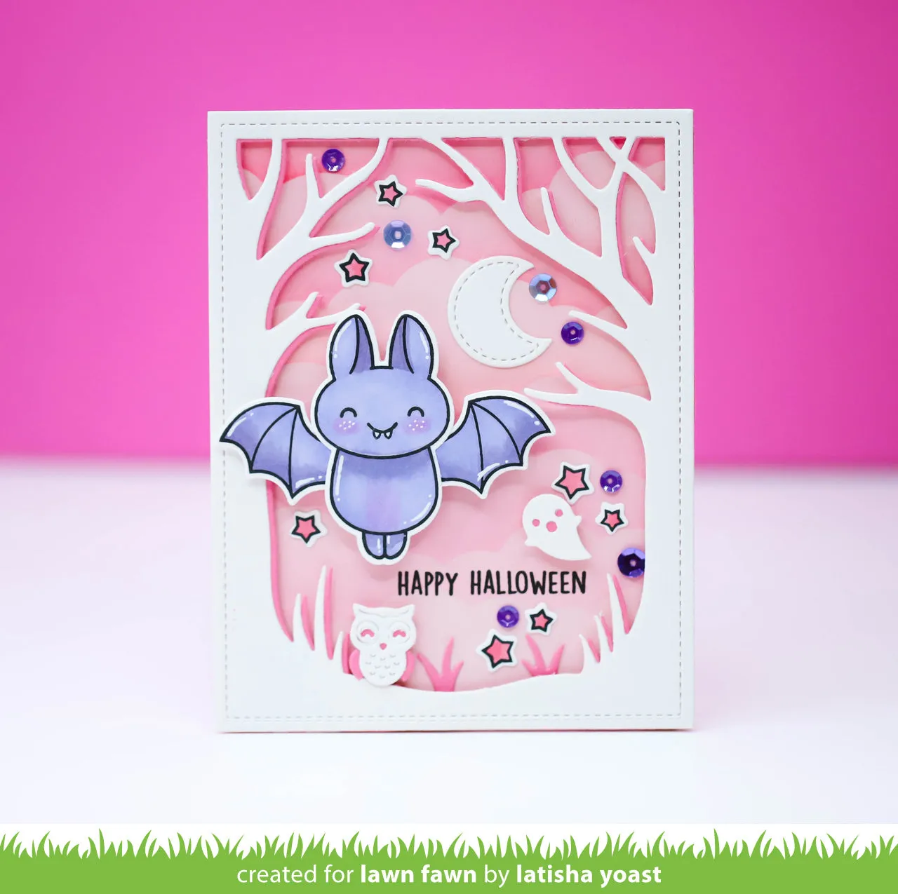 Lawn Fawn Spooky Forest Backdrop Stanzen Halloween