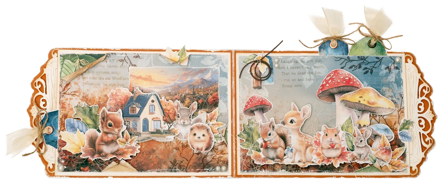 StudioLight Charming Autumn Leaves at play Clear Stamp Herbst