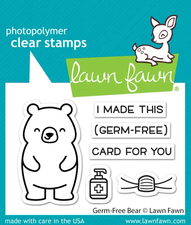Lawn Fawn Germ-Free Bear Stempelset Bär Hygiene