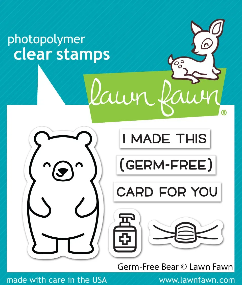 Lawn Fawn Germ-Free Bear Stempelset Bär Hygiene