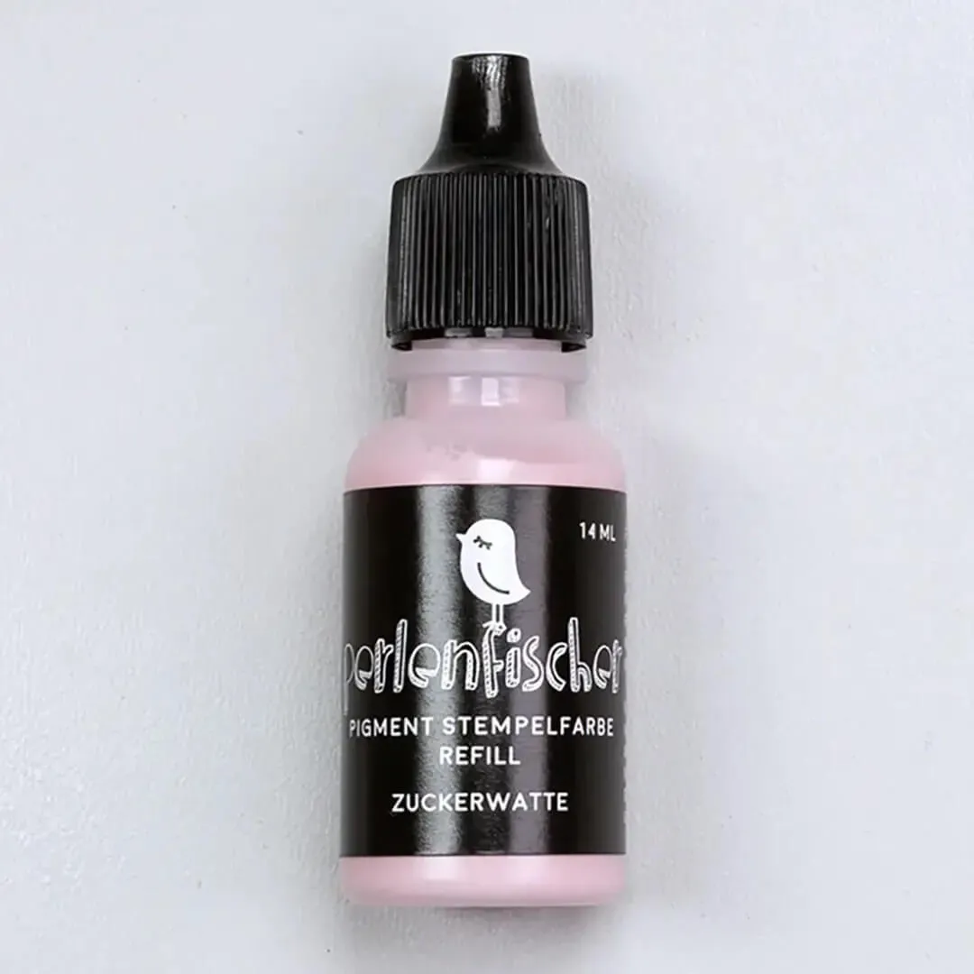Perlenfischer Pigment Zuckerwatte Stempelfarbe Refill 14 ml rosa