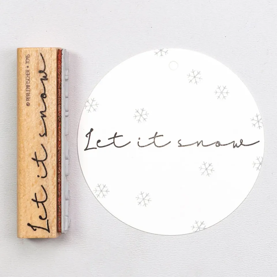 Perlenfischer Let it snow Stempel 79 mm Winter