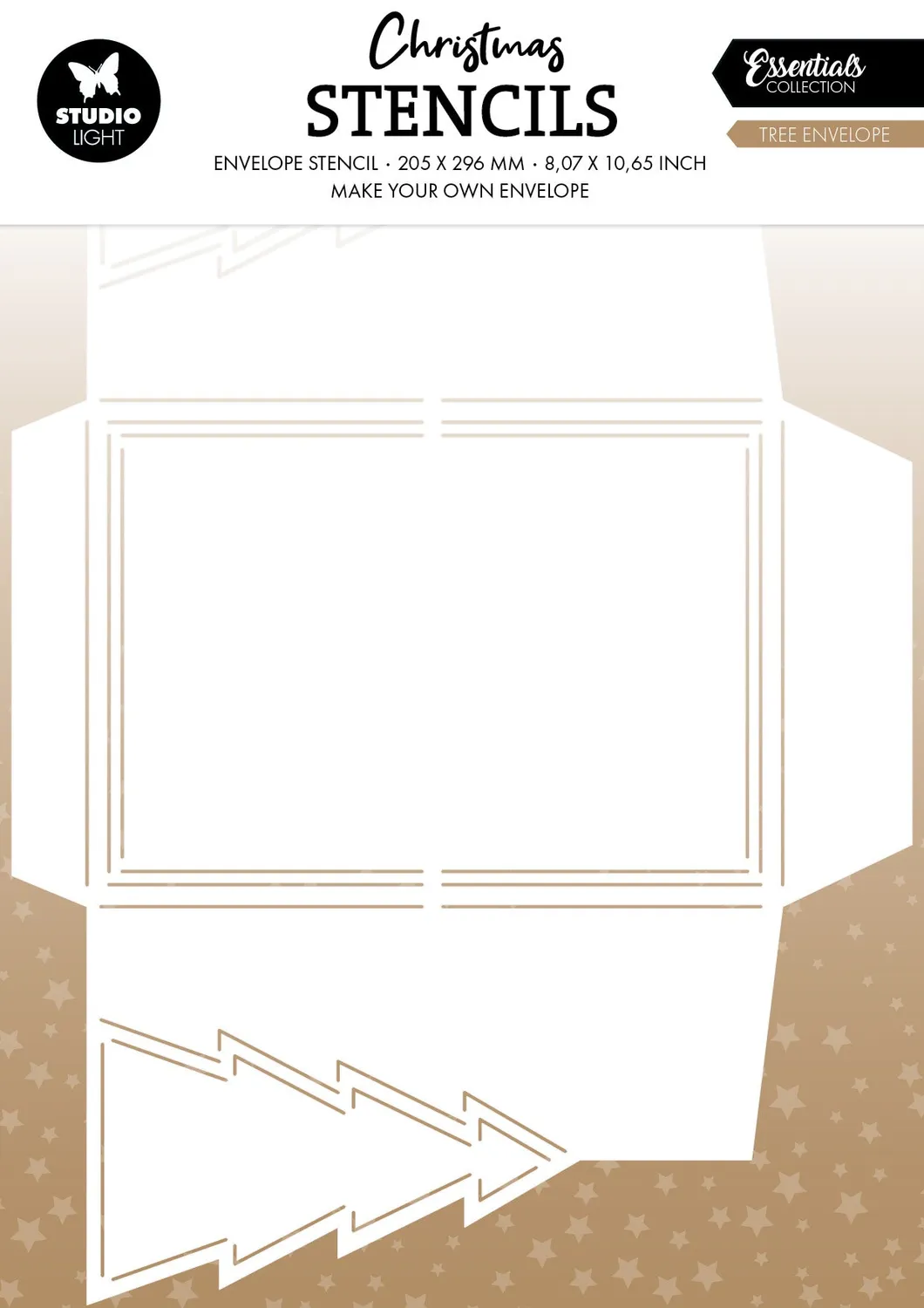 StudioLight Essentials Christmas Tree Envelope Stencil
