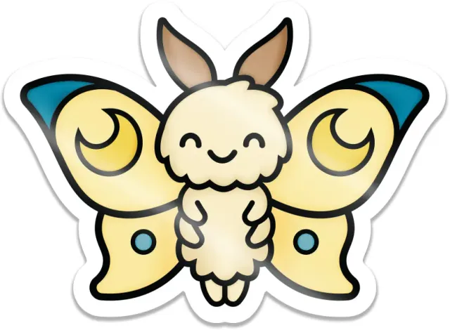 Lawn Fawn Moth Vinyl Sticker 7,6 cm Matt Wasserfest