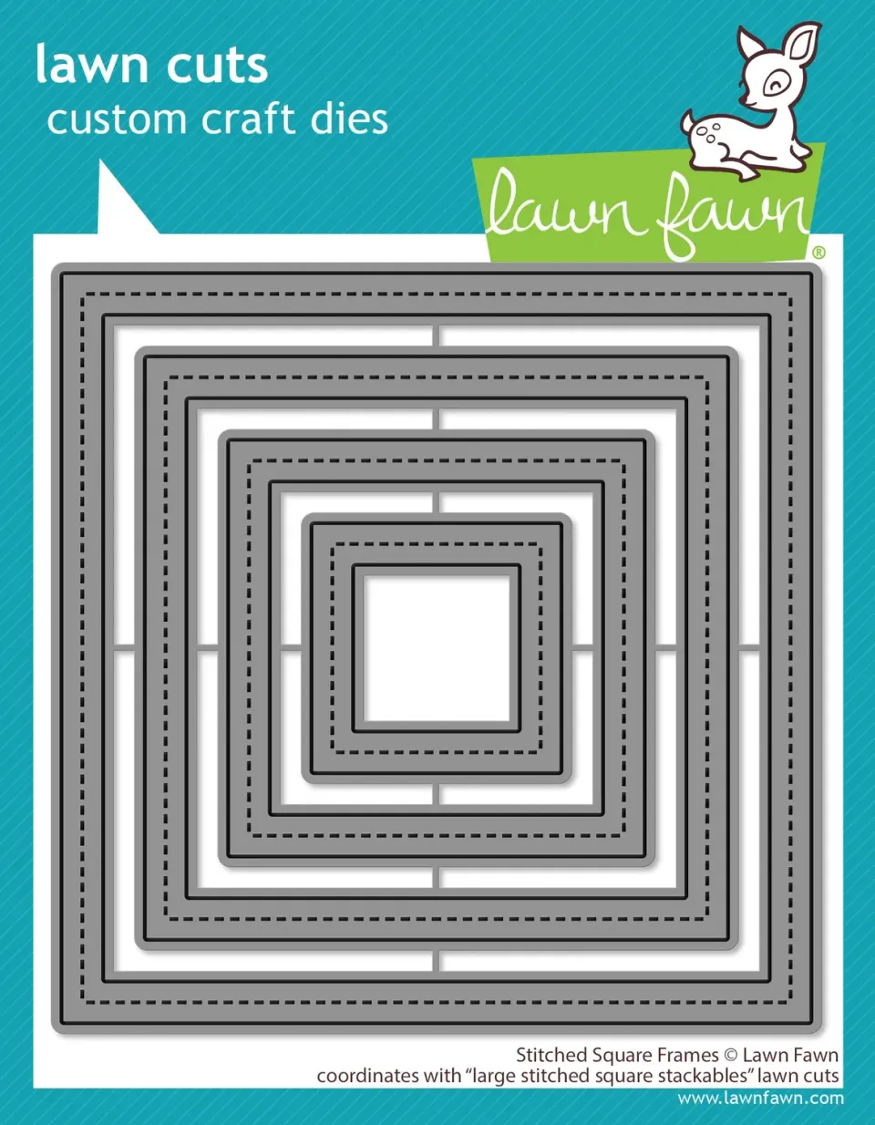 Lawn Fawn Stitched Square Frames Lawn Cuts Stanzen Rahmen