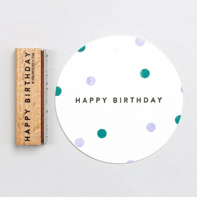 Perlenfischer Happy Birthday 5 Stempel Geburtstag 3x50mm