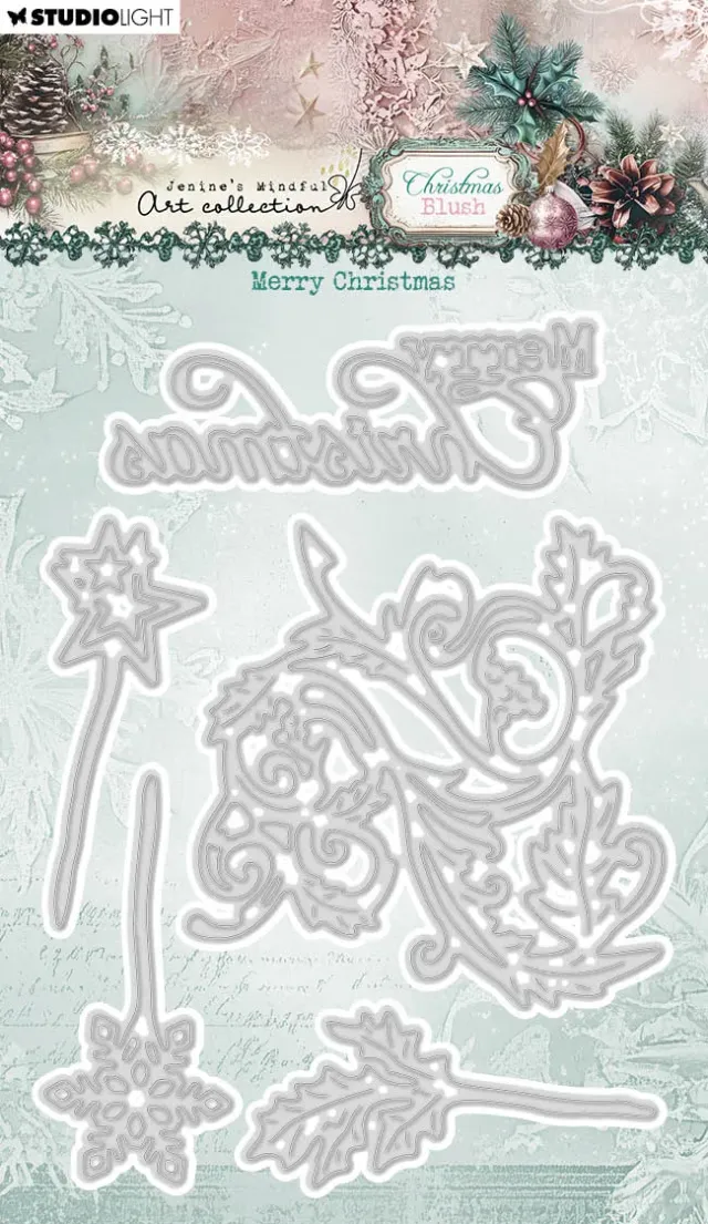 Jenine's Mindful Art Christmas Blush Merry Christmas Stanzschablone