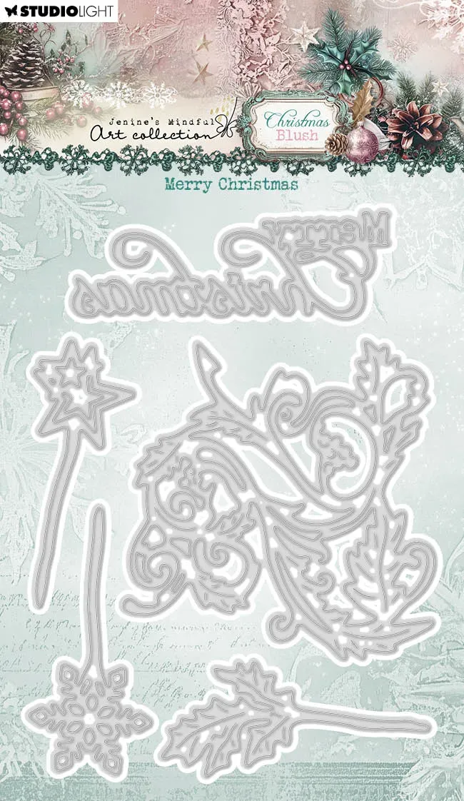Jenine's Mindful Art Christmas Blush Merry Christmas Stanzschablone