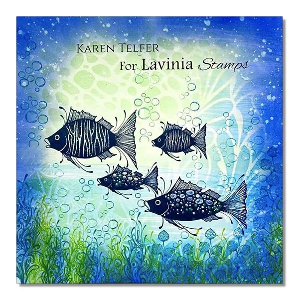 Lavinia Stamps Fish Set Stempel Photopolymer