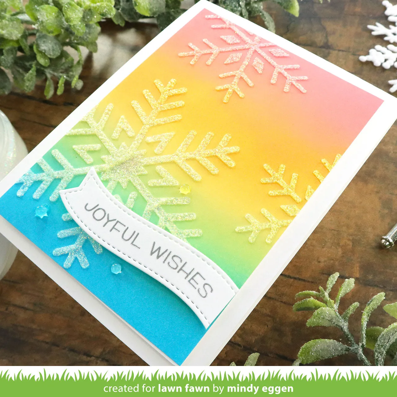 Lawn Fawn Snowflake Trio Stencil Schablone 3 Schneeflocken