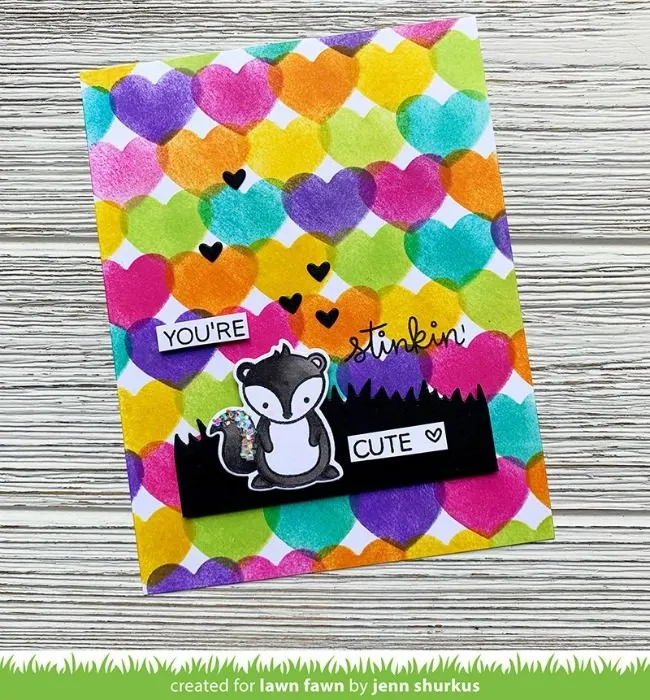 Lawn Fawn Stinkin Cute Stempelset Stinktier Herz