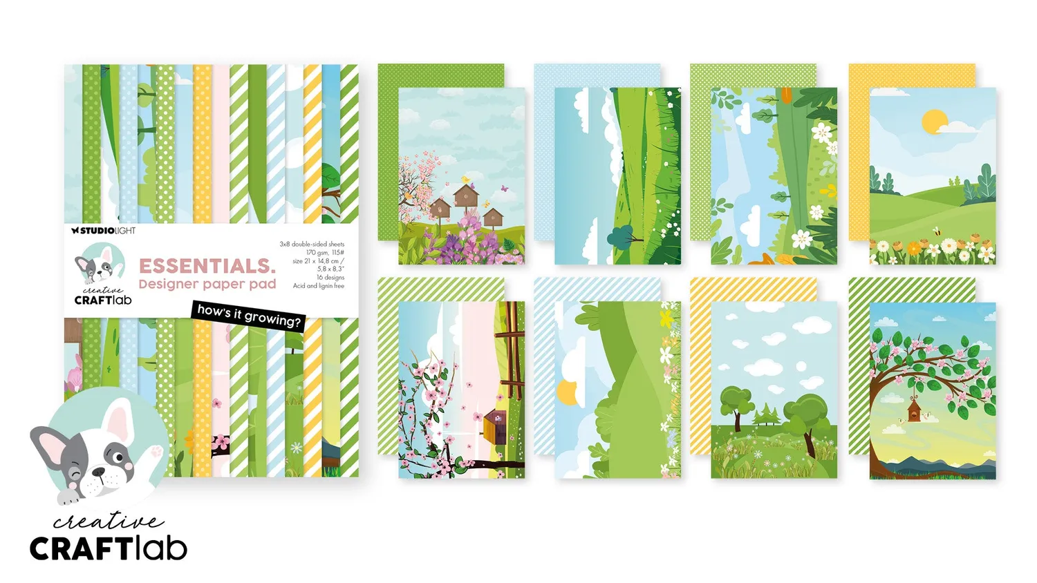 Creative Craftlab Essentials How's It Growing Designer Paper Pad A5