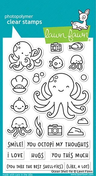 Lawn Fawn Ocean Shell-fie LF2329 Klarsichtstempel Ozean