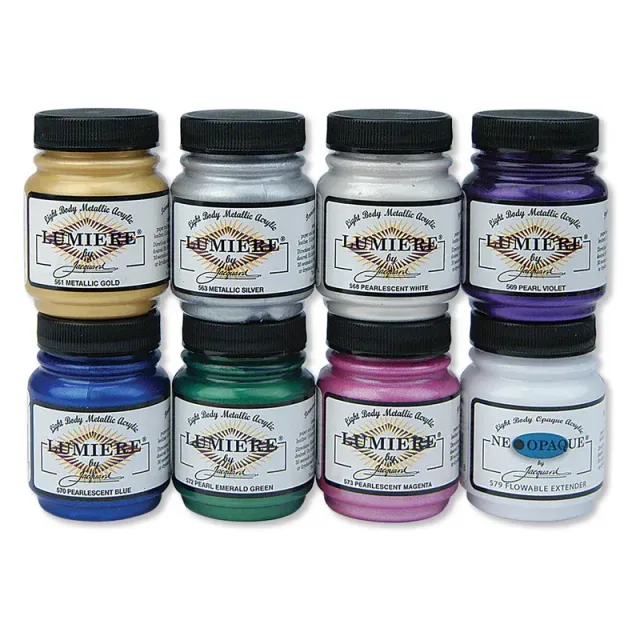 Lavinia Lumiere Textilfarben 8er Set metallic pearl